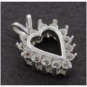 Cluster Heart Shape Pre-notched Pendant Mounting
