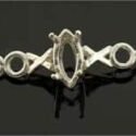 Marquise X and O Design Pre-notched Bracelet Link