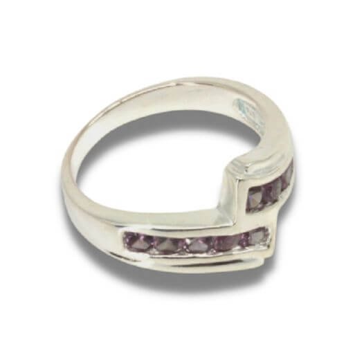 Sterling Channel Set Alexandrite Lab Sapphire Ring