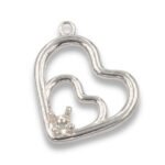 Double Heart 4mm Round Pre-notched Dangle Mounting
