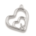 Double Heart 4mm Round Pre-notched Dangle Mounting