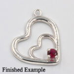 Double Heart Round Dangle