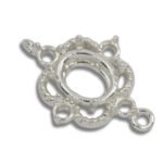 Oval Accented Milgrain Pre-notched Double Dangle Mounting