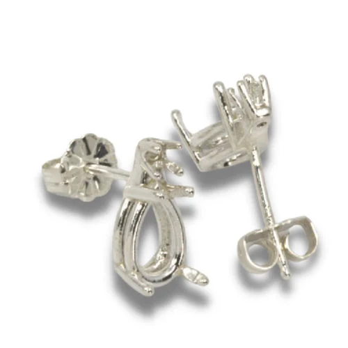 Pear Accented Pre-notched Earring Mountings