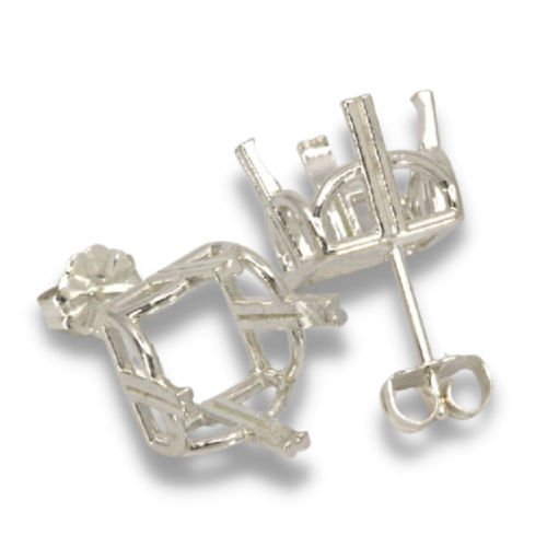 Square Regalle 10mm Pre-notched Earring Mountings
