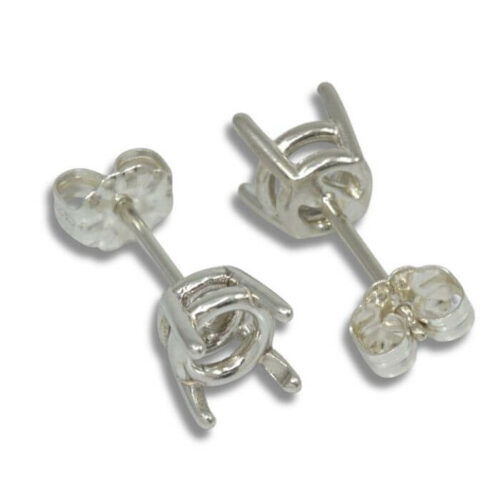 Round Center Post Basket Pre-notched Earring Mountings