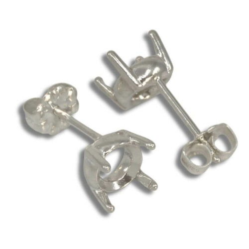 Round Low Profile Pre-notched Earring Mountings