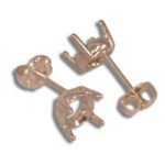 Round Low Profile Pre-notched Earring Mountings - Rose Gold