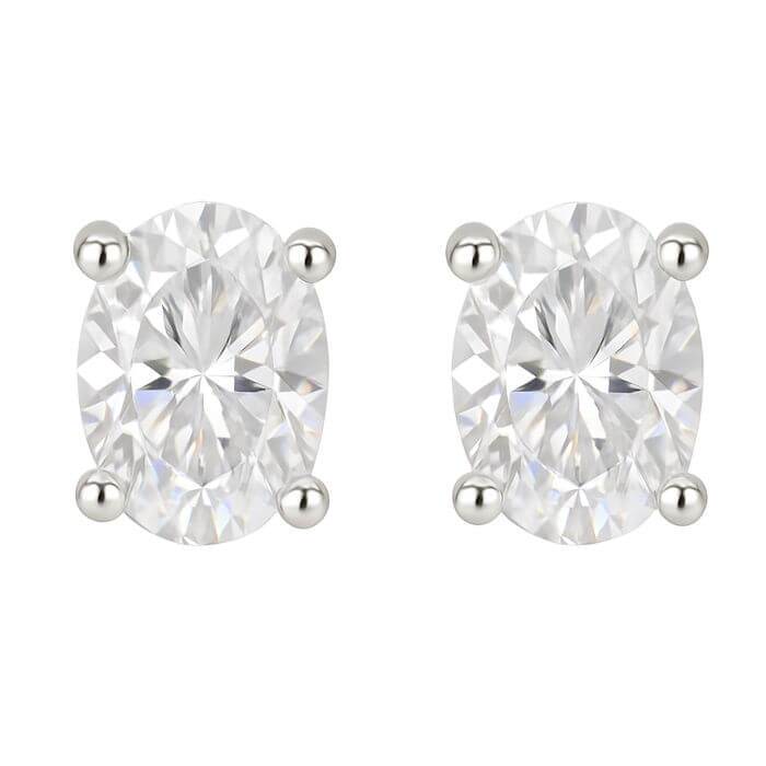 Vintage Style Silver Plated Stud Earrings - Lab-Created Fashion Jewelry, Charm Closure