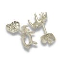 Oval Accented Low Profile Pre-notched Earring Mountings