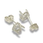 Trillion Side Prong Pre-notched Earring Mountings