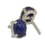 Lab Created Blue Star Sapphire Oval Cabochon Earrings
