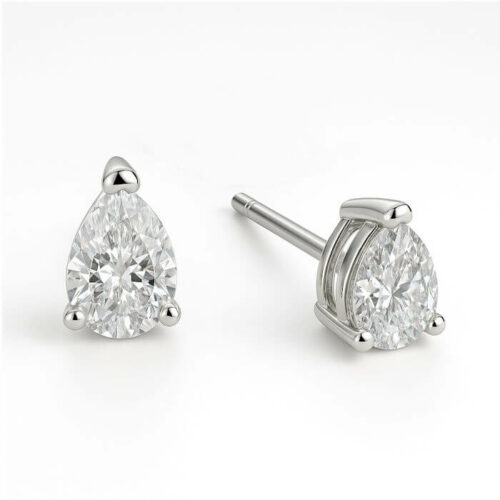 Moissanite Pear Earring Studs