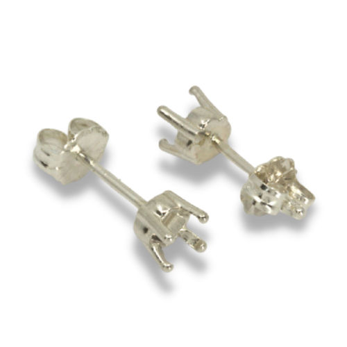 thumbnail image 2 of Pair Of Sterling Silver Pre-Notched Earring Extenders – Fits Five 2.5mm Round Gem Settings 2 of 6