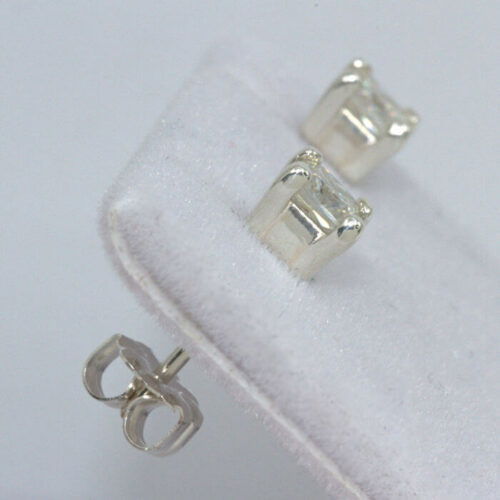 Lab Created Diamond Princess Cut Earring Studs