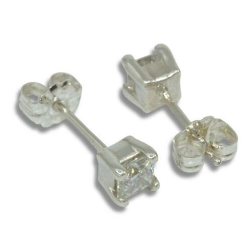 Lab Created Diamond Princess Cut Earring Studs