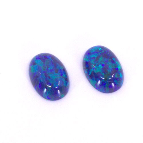 Lab Created Blue Opal Ovals