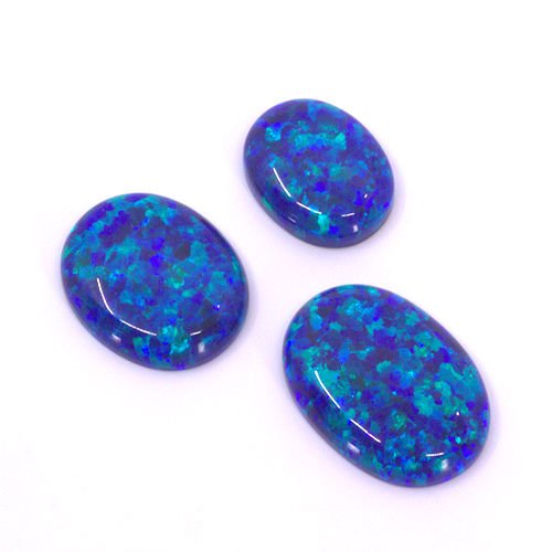 Lab Created Blue Opal Ovals