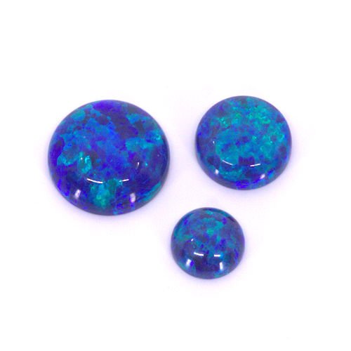 Lab Created Blue Opal Rounds
