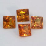 Lab Created Padparadscha 6mm Princess Cut 4 Pack Clearance