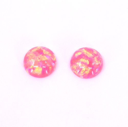 Lab Created Salmon Pink Opal Rounds - 6mm