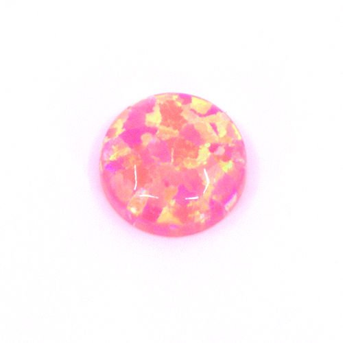 Lab Created Salmon Pink Opal Rounds - 8mm