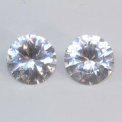 Lab Created White Sapphire 12mm Rounds 2 Pack Clearance