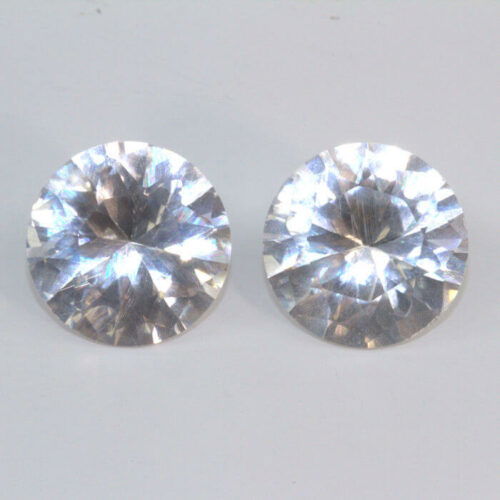 Lab Created White Sapphire 12mm Rounds 2 Pack Clearance