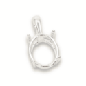 Oval Four Prong Single Bail Pre-notched Pendant Mounting
