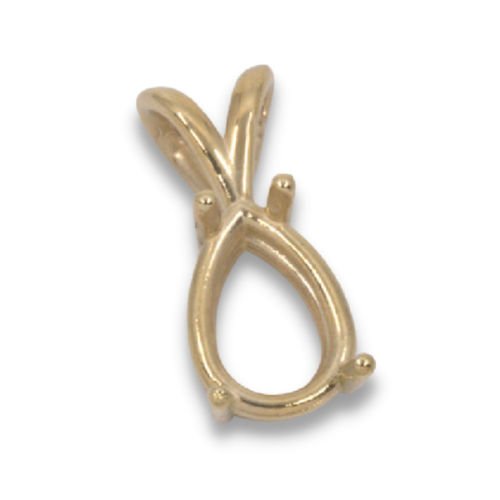 Pear Pendant Mounting - Yellow Gold