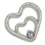 Alexandrite Color Lab Created Sapphire Double Heart 4mm Round Pendant