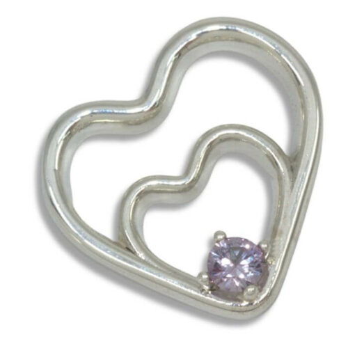 Alexandrite Color Lab Created Sapphire Double Heart 4mm Round Pendant