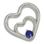 Lab Created Blue Sapphire Double Heart 4mm Round Pendant
