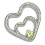 Lab Created Yellow Sapphire Double Heart 4mm Round Pendant