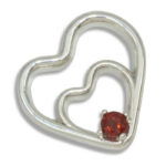 Mozambique Garnet Double Heart 4mm Round Pendant