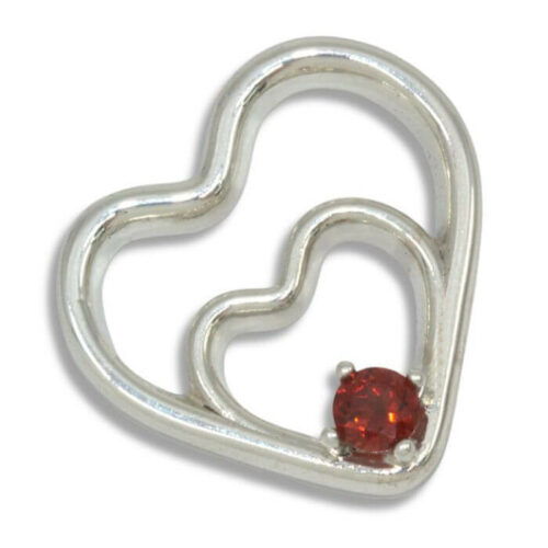 Mozambique Garnet Double Heart 4mm Round Pendant