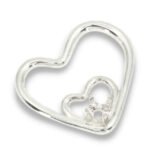Double Heart Pre-notched Pendant Mounting 6mm