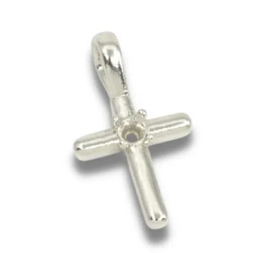 3mm Round Smooth Cross Pendant Mounting
