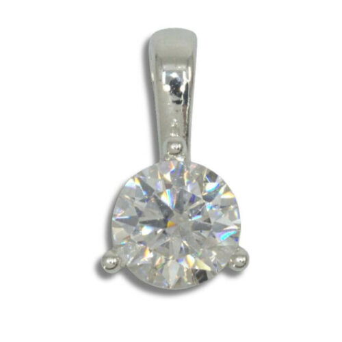 Moissanite Solitaire Round Pendant