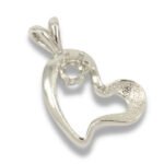 Round Semi-Textured Heart Shape Pre-notched Pendant Mounting