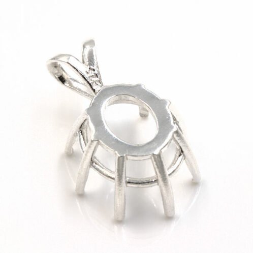 Oval 8-Prong Pre-notched Pendant Mounting