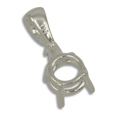 Round Single Accented Solid Bail Pre-notched Pendant Mounting