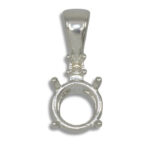 Round Single Accented Solid Bail Pre-notched Pendant Mounting