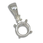 Round Single Accented Solid Bail Pre-notched Pendant Mounting