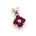 Sterling Silver Lab Created Ruby 4 Stone Pendant