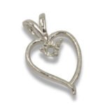 Single Stone Heart Pre-notched Pendant Mounting