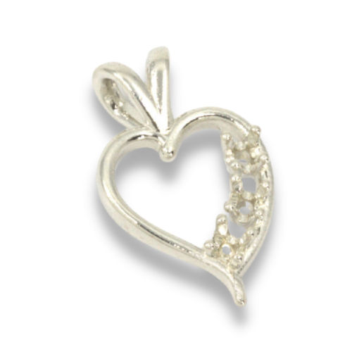 thumbnail image 2 of Sterling Silver Three Stone Pendant Setting - Pre-Notched For Easy Jewelry Making 2 of 14