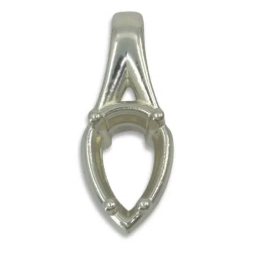 Pear Bezel Design with Prongs Pre-notched Pendant Mounting