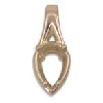 Pear Bezel Design with Prongs Pre-notched Pendant Mounting - Rose Gold