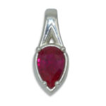 Pear Bezel Design with Prongs Pre-notched Pendant Mounting - Lab Ruby